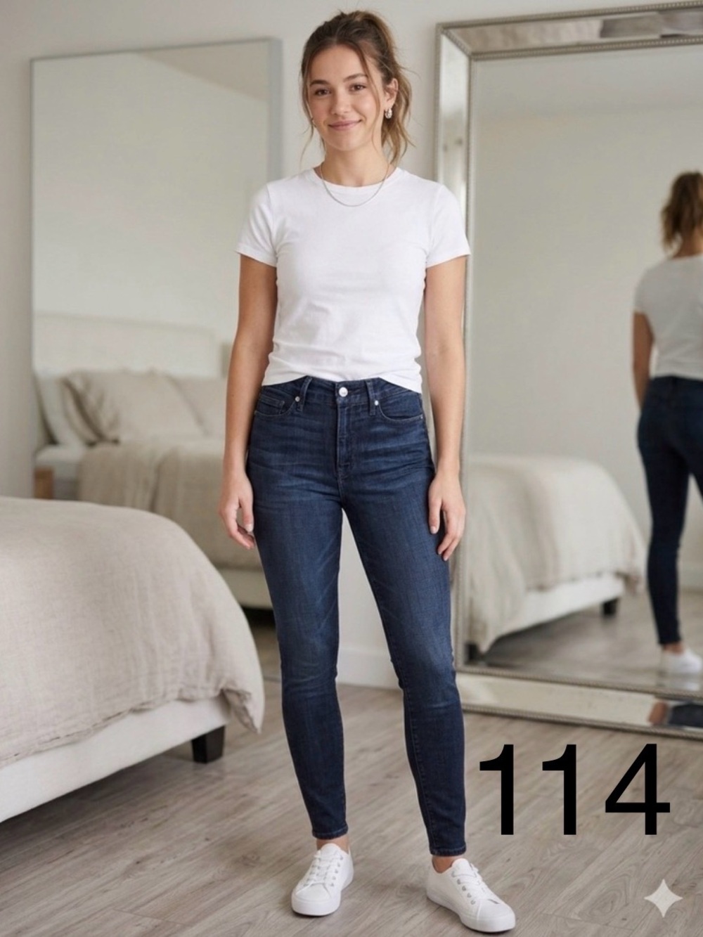 Good American Dark Blue High-Rise Skinny Jeans